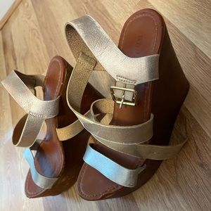 Bamboo Wooden Metallic Wedges